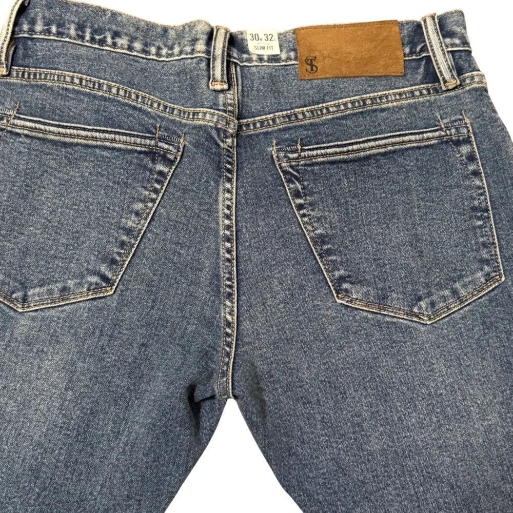 Todd Snyder Mens 30x32 Skinny‎ Fit Stretch Jeans Medium Indigo Wash